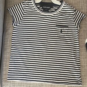 Ralph Lauren Kids Navy and White Striped Tee